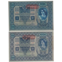 1902 - Austria PIC 60 1000 Krone Banknote XF