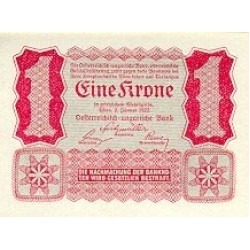 1922 - Austria  PIC 73 1 Krone Banknote