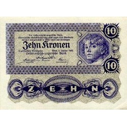 1922 - Austria P75 10 Kronen banknote