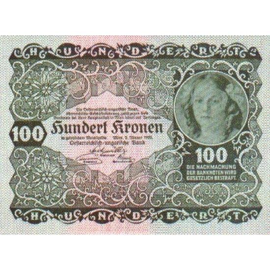 1922 - Austria P77 100 Kronen banknote 1922 - Austria P77 100 Kronen banknote