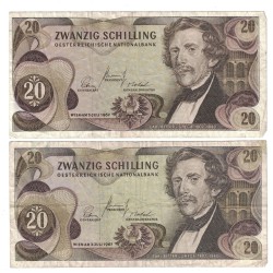1967 - Austria Pic 142a 20 Shillings VF banknote