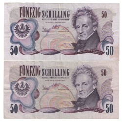 1970 - Austria Pic 144 50 Shillings VF banknote
