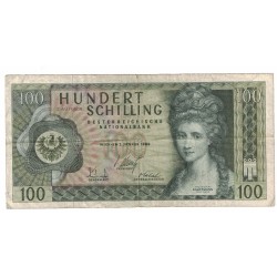 1969 - Austria Pic 145 100 Shillings F banknote