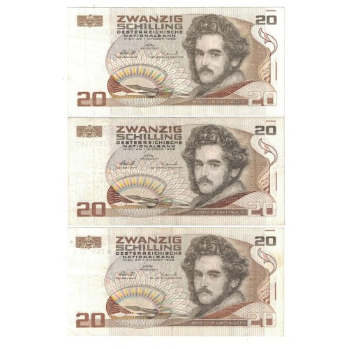 1986 - Austria Pic 148 20 Shillings XF banknote