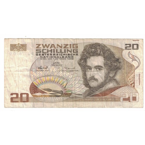 1986 - Austria Pic 148 20 Shillings VF banknote