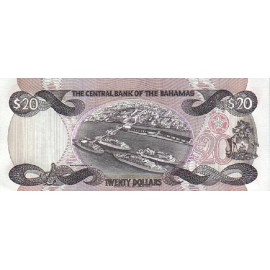 1984 - Bahamas P47b 20 Dollars banknote 1984 - Bahamas P47b 20 Dollars banknote