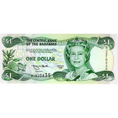 1996 - Bahamas P57a billete de 1 Dólar