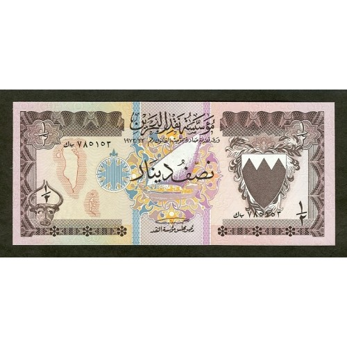 1973L - Bahrain pic 7 billete de 1/2 Dinar