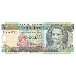 1996 - Barbados P47 5 Dollars banknote