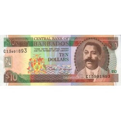 1995 - Barbados P48 10 Dollars banknote