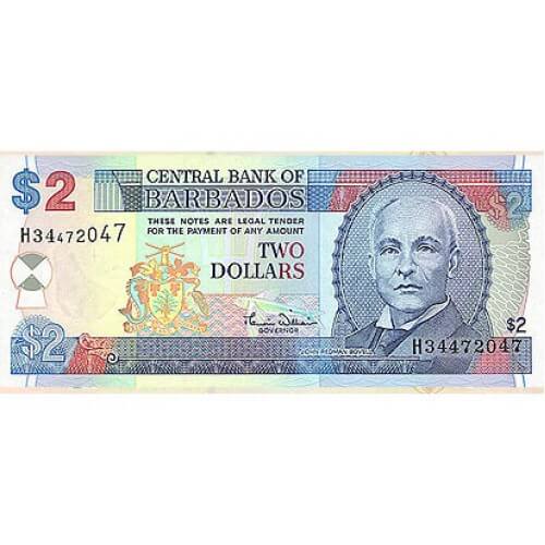 2000 - Barbados P60 billete de  2 Dólares