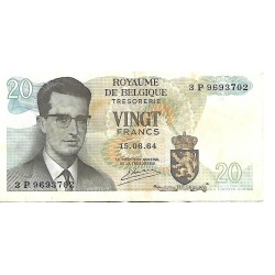 1964 - Belgium P138 20 Francs Banknote