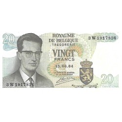 1964 - Belgium P138 20 Francs Banknote VF