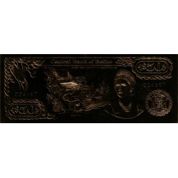 1984 - Belize P-CS1 50 Dollars banknote GOLD Foil