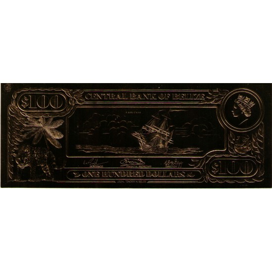 1984 - Belize P-CS1 100 Dollars GOLD banknote 1984 - Belize P-CS1 100 Dollars GOLD banknote
