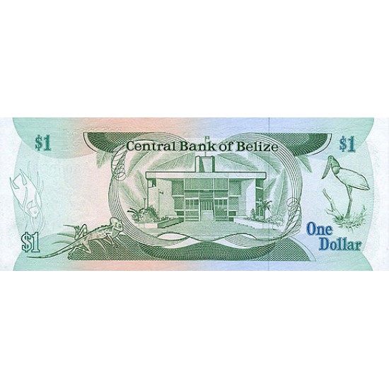 1987 - Belize P46c 1 Dollar banknote 1987 - Belize P46c 1 Dollar banknote