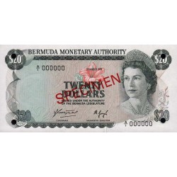 1984 - Bermuda P31cs 20 Dollars banknote Specimen