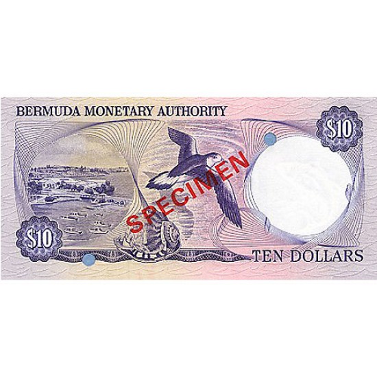 1978 - Bermuda P30as 10 Dollars banknote Specimen 1978 - Bermuda P30as 10 Dollars banknote Specimen