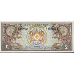 1985 - Bhutan PIC 6 2 Ngultrum banknote