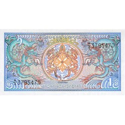 1986 - Bhutan PIC12a     1 Ngultrum  banknote