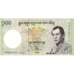 2006 - Bhutan PIC 32a billete de 100 Ngultrum