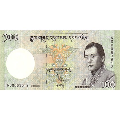 2006 - Bhutan PIC 32a billete de 100 Ngultrum