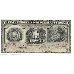 1902 - Bolivia P92a 1 Boliviano banknote UNC-