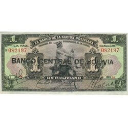 1929 - Bolivia P112 1 Boliviano banknote