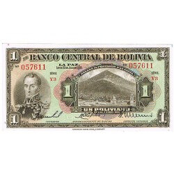 1928 - Bolivia P118 1 Boliviano banknote