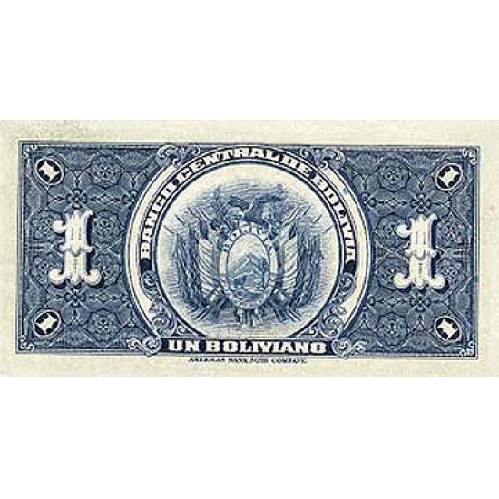 1928 - Bolivia P119 1 Boliviano banknote 1928 - Bolivia P119 1 Boliviano banknote