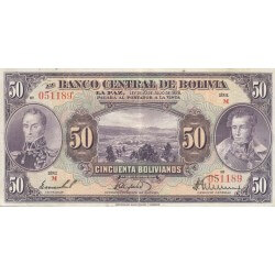 1928 - Bolivia P124  50 Bolivianos banknote
