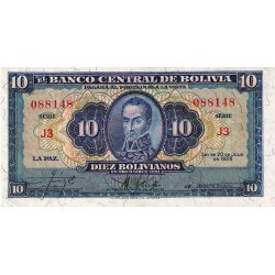 1928 - Bolivia P130 billete de 10 Bolivianos