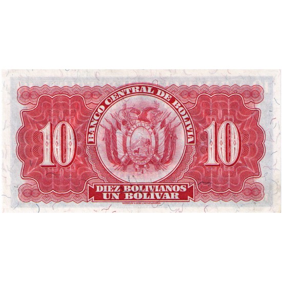 1928 - Bolivia P130 10 Bolivianos banknote 1928 - Bolivia P130 10 Bolivianos banknote