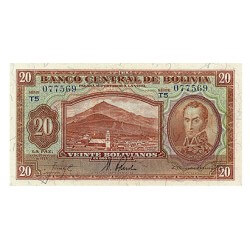 1928 - Bolivia P131 20 Bolivianos banknote