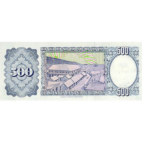 1981 - Bolivia P166 500 Pesos Bolivianos banknote 1981 - Bolivia P166 500 Pesos Bolivianos banknote