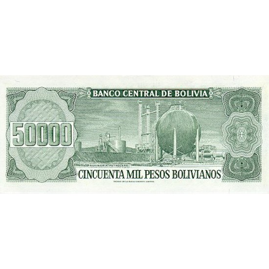 1984 - Bolivia P170 50,000 Pesos Bolivianos banknote 1984 - Bolivia P170 50,000 Pesos Bolivianos banknote