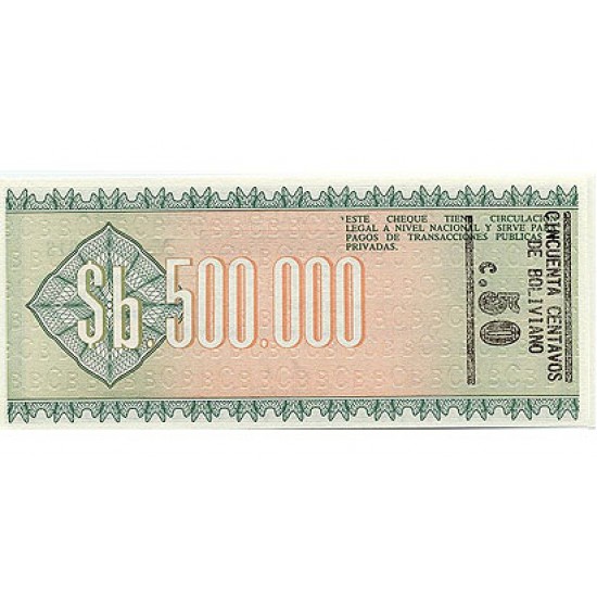 1987 - Bolivia P198 500,000 Pesos Bolivianos banknote 1987 - Bolivia P198 500,000 Pesos Bolivianos banknote