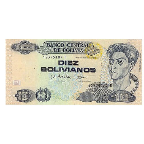 1997 - Bolivia P204c billete de 10 Bolivianos