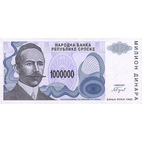 1993 - Bosnia Herzegovina PIC 155a billete de 1 M. Dinara