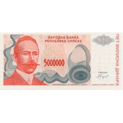 1993 - Bosnia Herzegovina PIC 156a billete de 5 M. Dinara