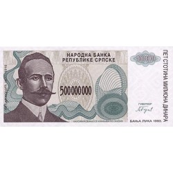 1993 - Bosnia Herzegovina PIC 158a billete de 500 M. Dinara