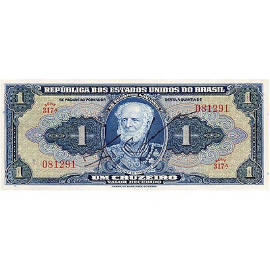 1944 - Brazil P132 1 Cruceiro banknote 1944 - Brazil P132 1 Cruceiro banknote