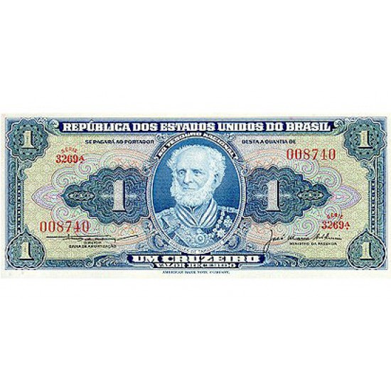 1958 - Brazil P150d 1 Cruceiro banknote 1958 - Brazil P150d 1 Cruceiro banknote