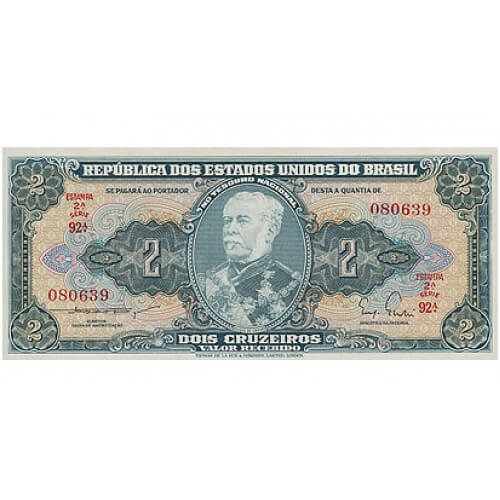 1956/8 - Brazil P157Aa 2 Cruzeiros banknote