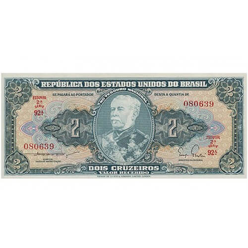 1956/8 - Brasil P157Ab billete de 2 Cruzeiros