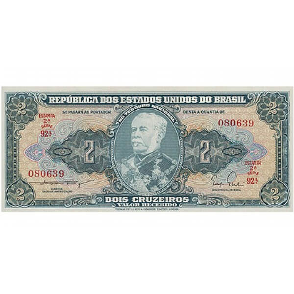 1958 - Brazil P157Ac 2 Cruceiros banknote
