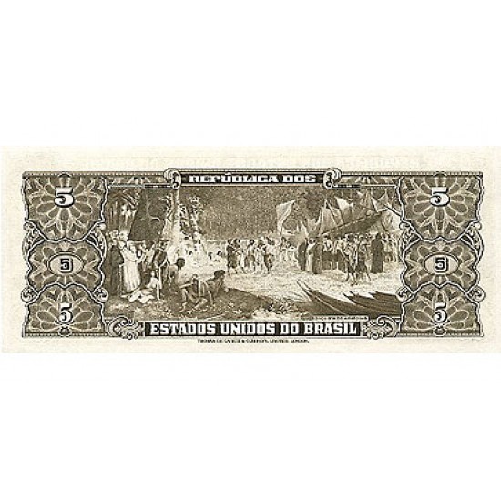 1959 - Brazil P158b 5 Cruceiros banknote 1959 - Brazil P158b 5 Cruceiros banknote