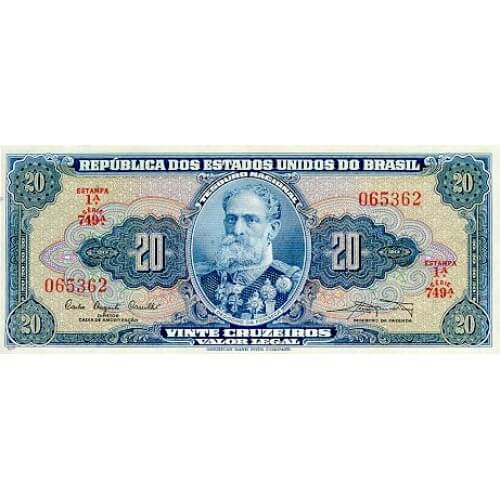 1963 - Brazil P168b 20 Cruzeiros banknote