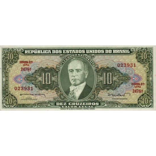 1964 - Brazil P176d 5 Cruceiros banknote 1964 - Brazil P176d 5 Cruceiros banknote