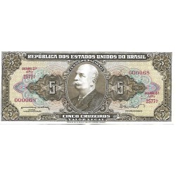 1962 - Brazil P176a 5 Cruzeiros banknote VF